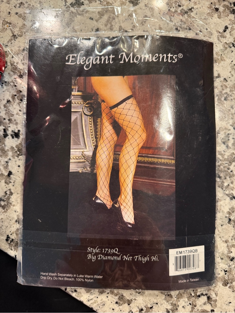 1-3X Elegant Moments Black Diamond Net Thigh Highs